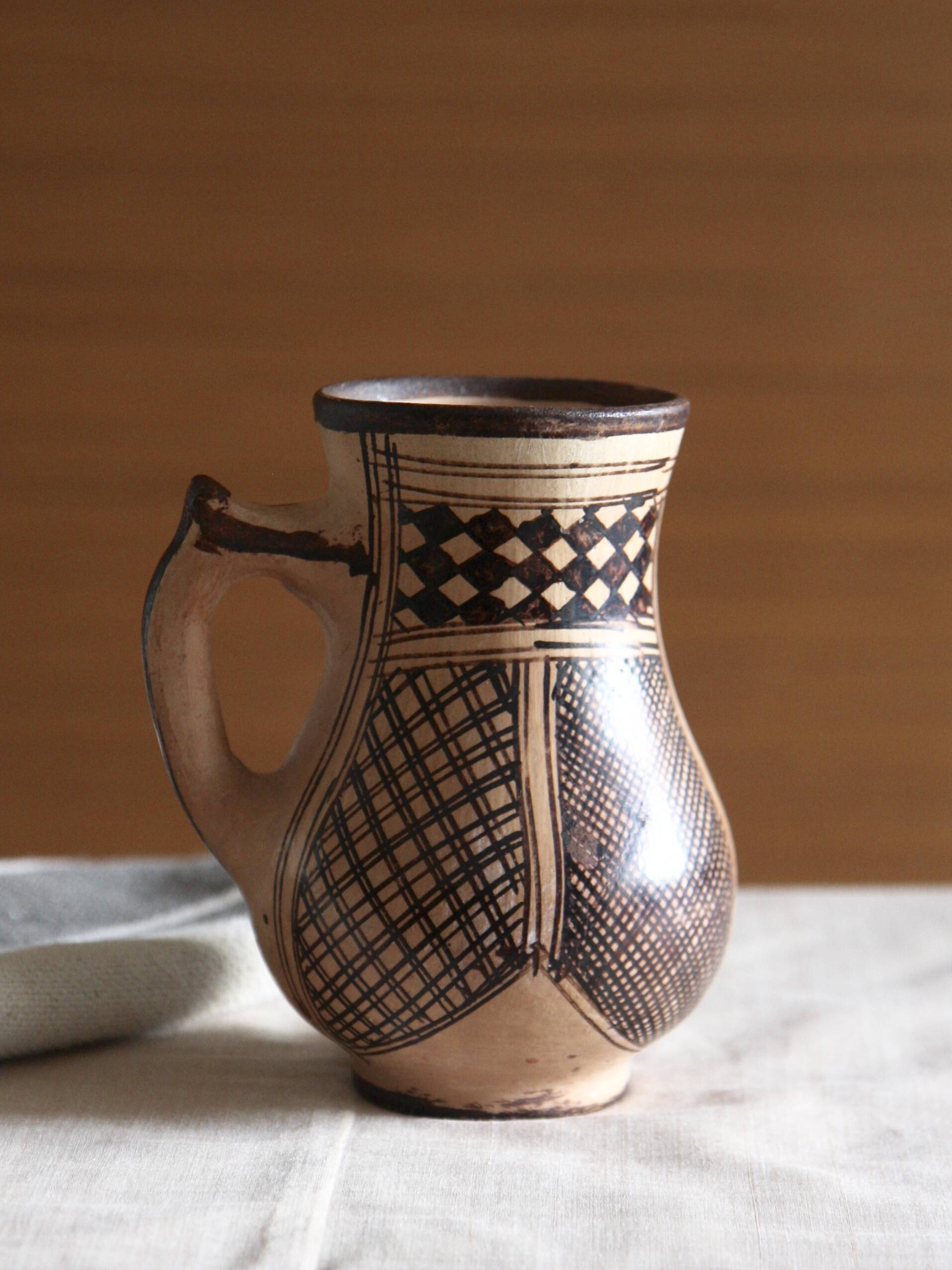 Berber Ideqqi pottery pitcher
