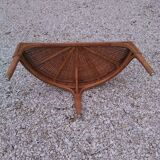 Rattan half-moon coffee table