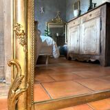 19th-century gilded pediment mirror