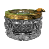 Cendrier verre et métal doré