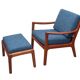 1960s armchair + ottomane teak, Ole Wanscher for Cado
