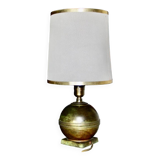 Lampe en bronze patiné et cuir art deco danemark 1930