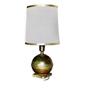 Lampe en bronze patiné et cuir art deco danemark 1930