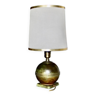 Patinated bronze and leather lamp art deco denmark 1930