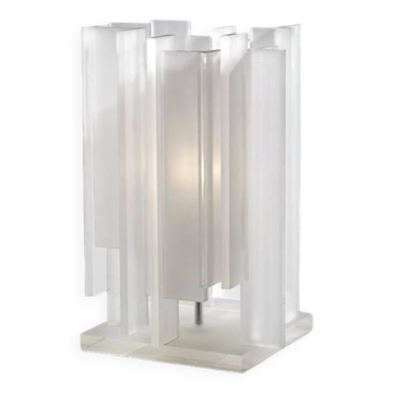 Gerhard berg. Lampe à poser, "berg table", northern lighting, années 1990/2000, plexiglas.