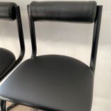 Series of 6 tubular and leatherette stools, 70s- 80s