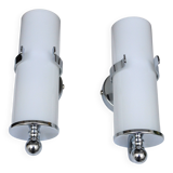 Opaline and chrome wall lights from the 1970s.