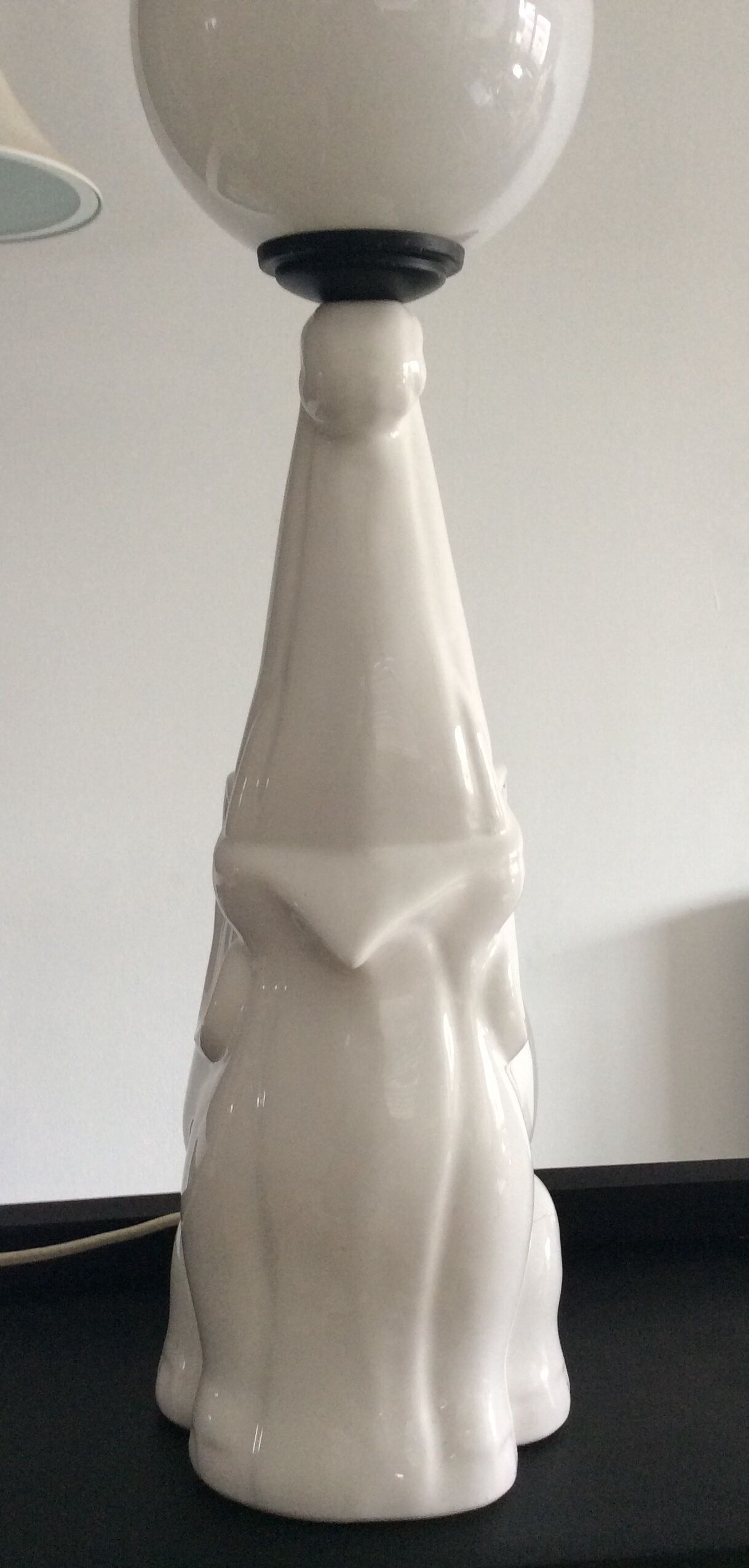 Vintage elephant lamp ceramic and opaline