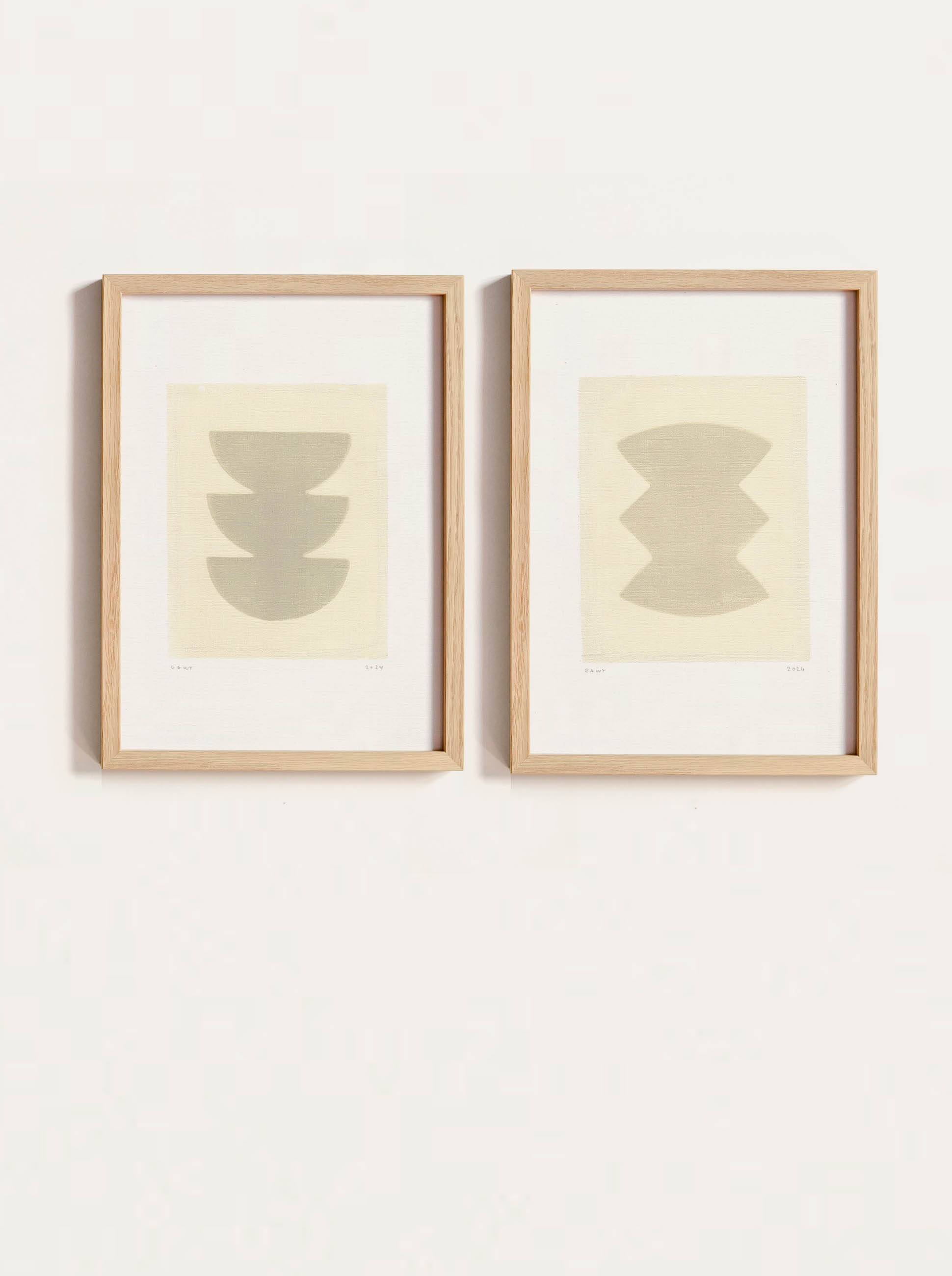 Painting duo - june and trio - signed Eawy