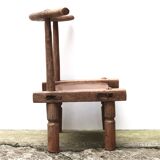 Antique African Baoulé wooden chair, early 20th century