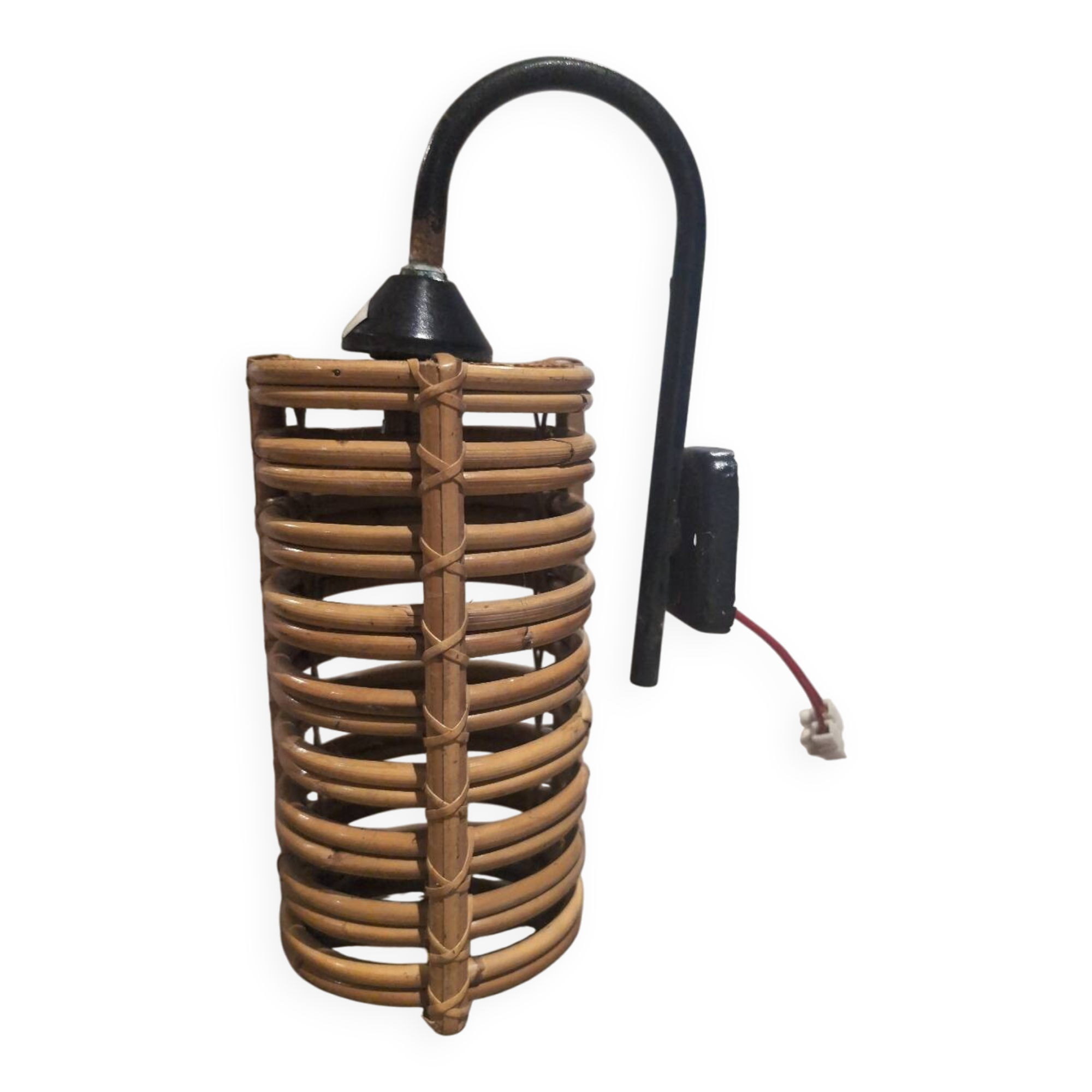 Rattan wall light