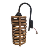 Rattan wall light