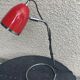 Desk, table lamp in red metal and silver vintage 1970