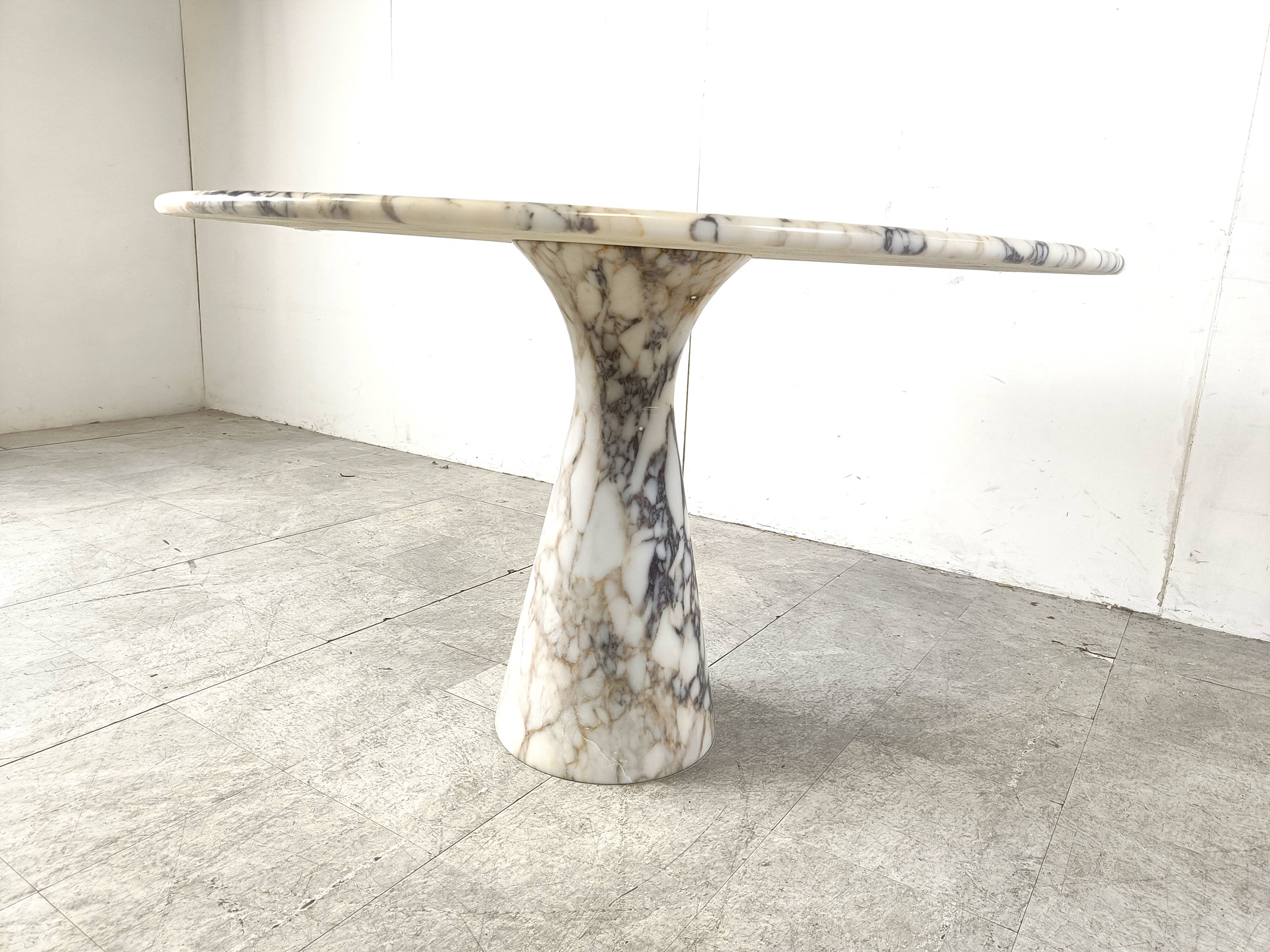 Vintage round marble dining table, 1970s