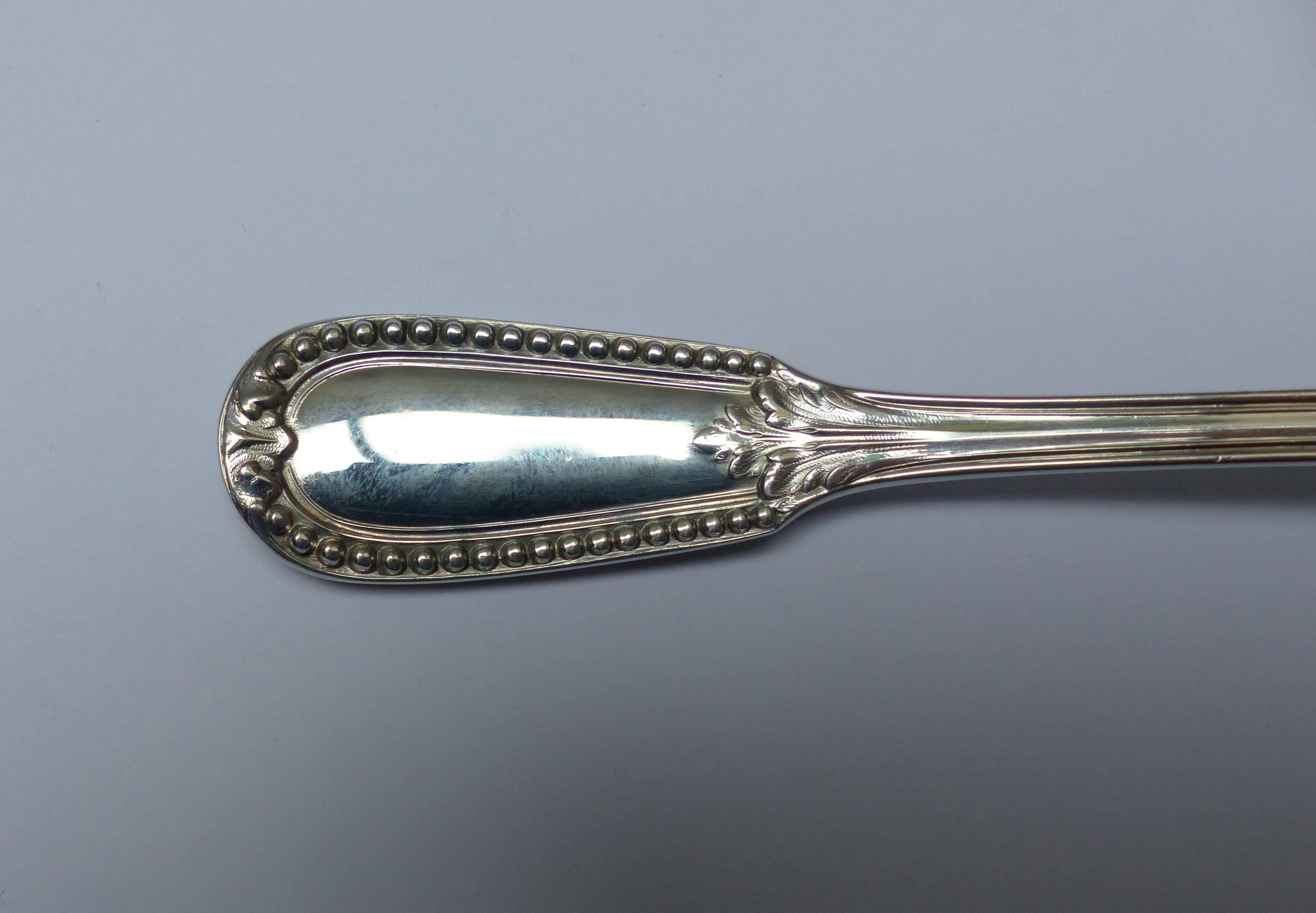 Antique silver mincing spoon