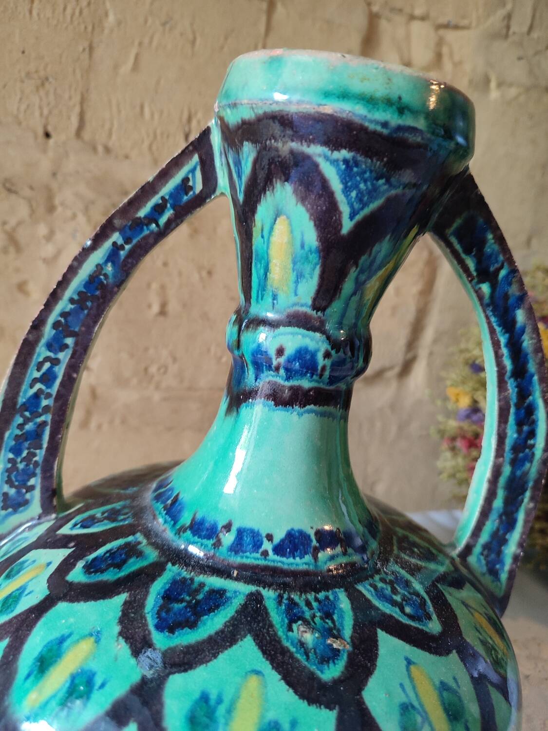 Vase with traditional ceramic handles North Africa