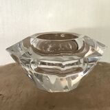 Glass table candle holder or crystal cast faceted diamond shape
