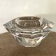 Glass table candle holder or crystal cast faceted diamond shape