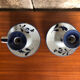 Old pair of hand candlesticks st clément céramique bleue france #a266