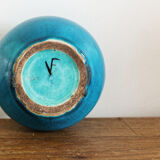 Glazed terracotta onion vase, signed