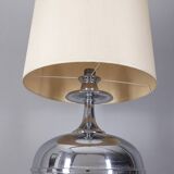 Large vintage 1970s table lamp in chromed metal, Italian design
