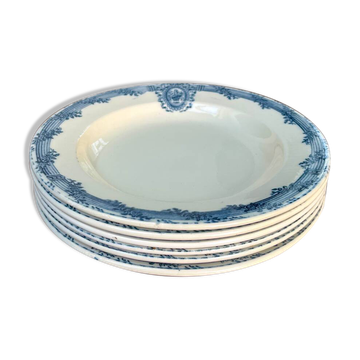 6 assiettes en terre de fer Salins modèle Versailles