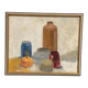Mid-Century Oil on panel – "Still Life" by M.O. Vintage & Framed 44 × 26 cm