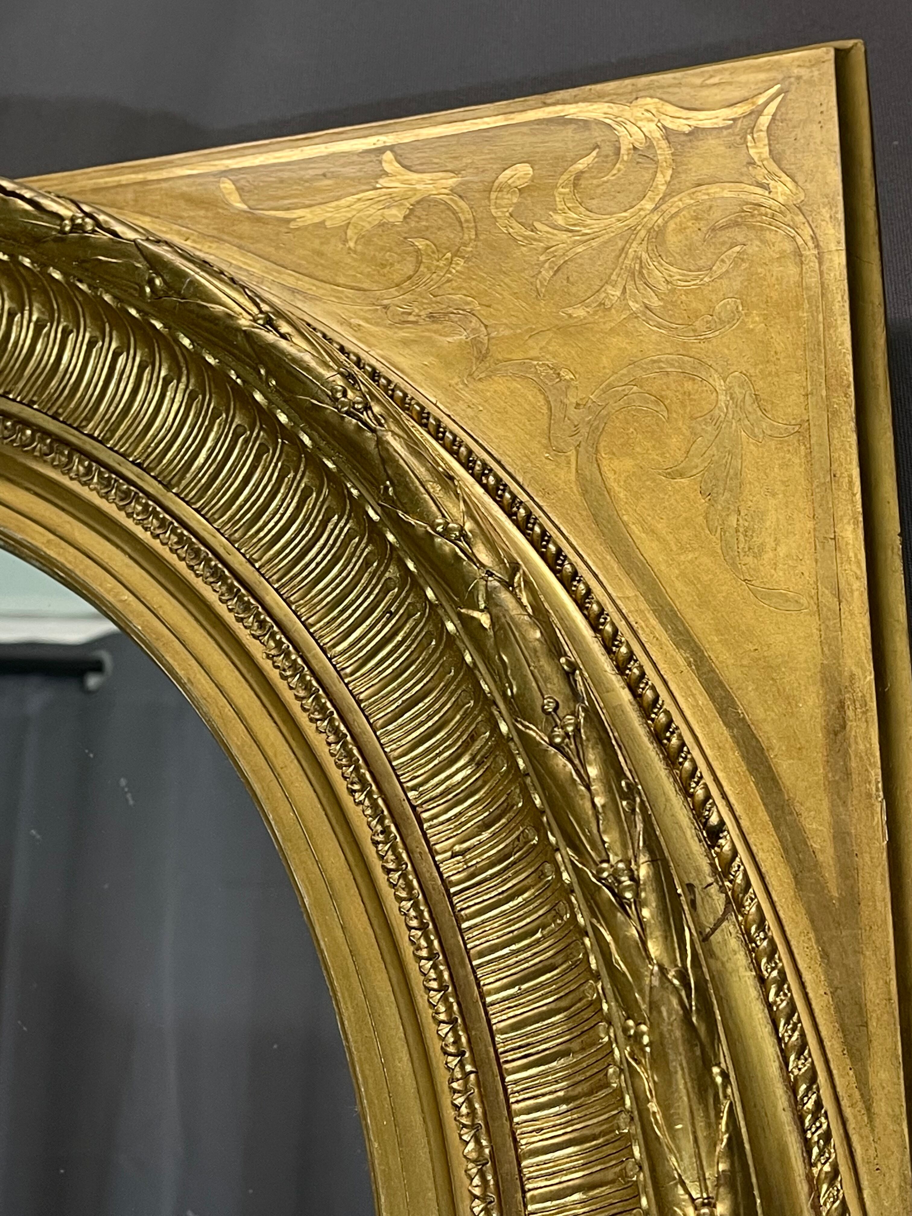 Miroir h88 x76 cm époque napoléon iii doute feuille d’or bon état