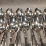 12 silver-plated soup spoons, Christofle goldsmith, Spatours model