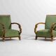 Curved art deco lounge chairs, Italy 1930s