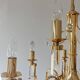 Crystal and gilded brass chandelier Mid Century 1970s