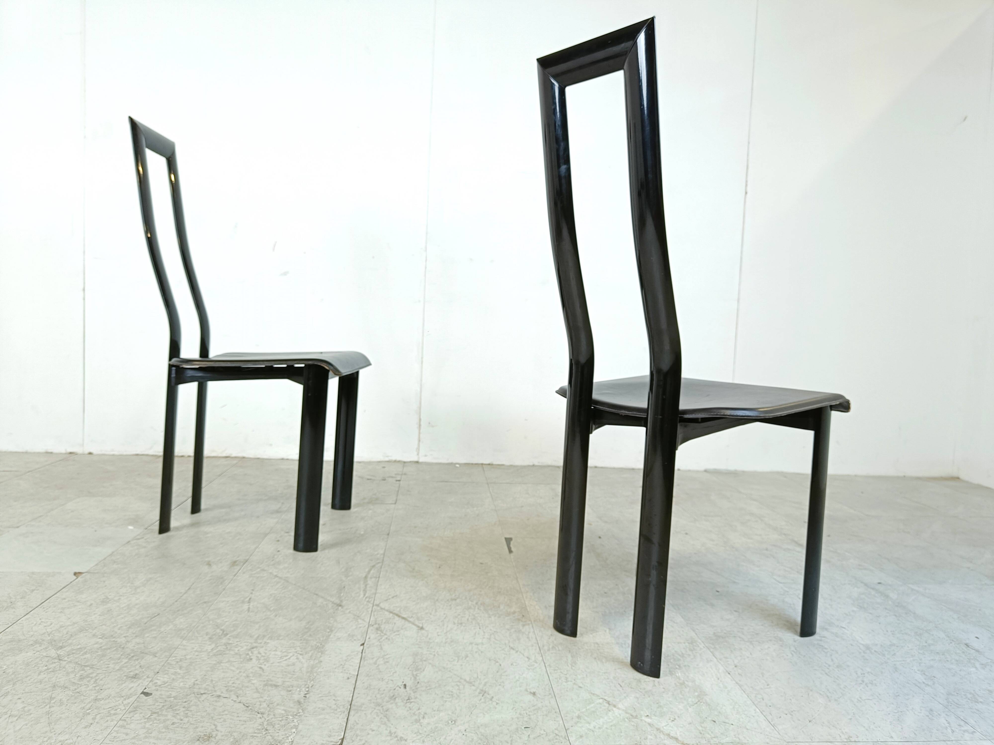 Italian Model Regia Dining Chairs by Antonello Mosca for Ycami, 1980s, Set of 6