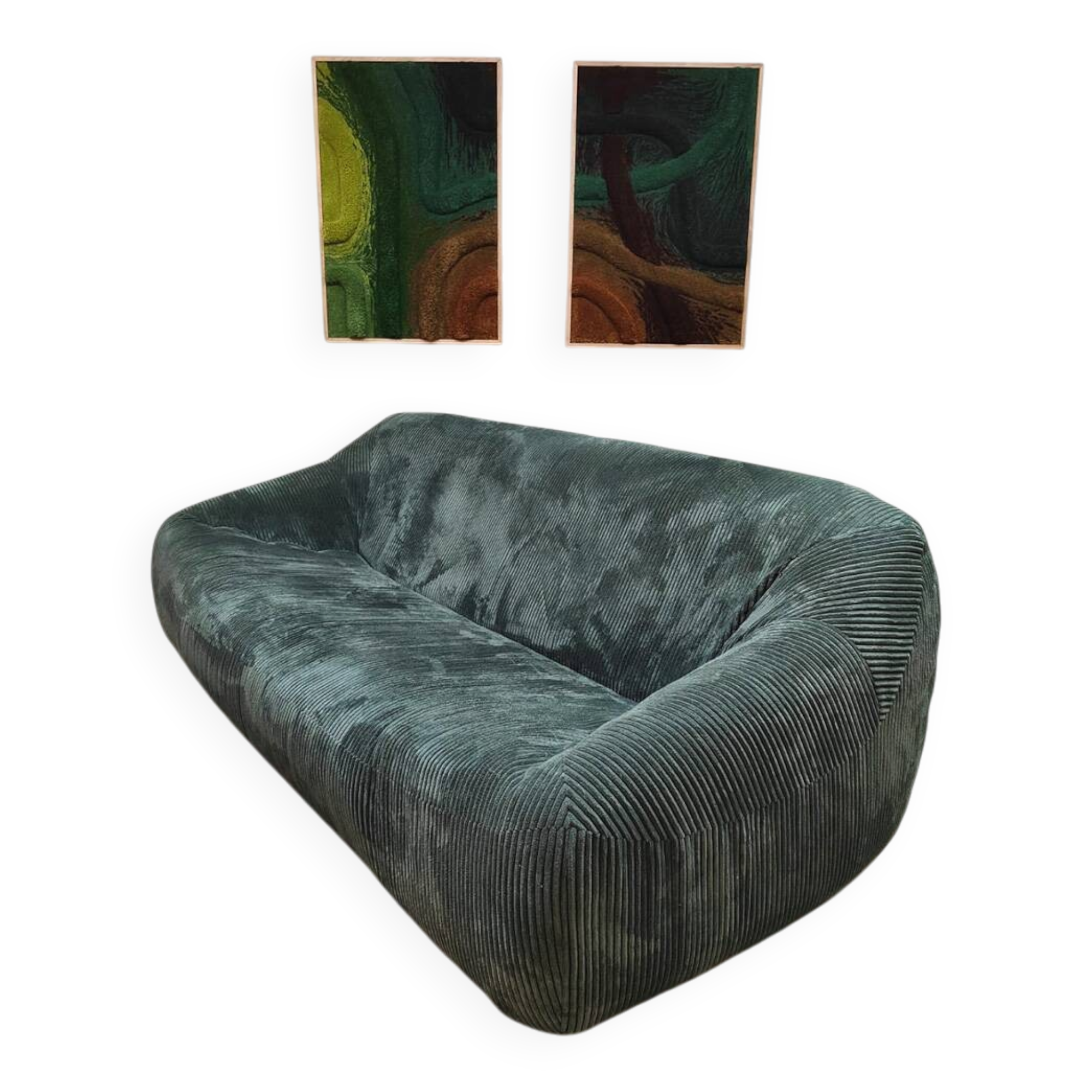 Vintage design corduroy lounge sofa 1970