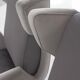 Pair of grey velvet armchairs in the style of Gio Ponti.