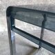 Bedside table in blue plexiglass and chrome metal, 1970