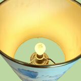 ACCOLAY lamp, ceramic base and Japanese paper lampshade with floral decoration