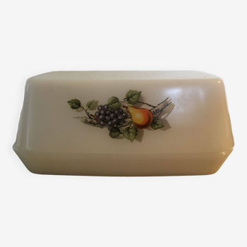 Arcopal vintage fruit butter dish from France
