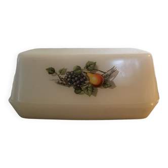 Arcopal vintage fruit butter dish from France