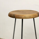 Bar stool in steel and walnut