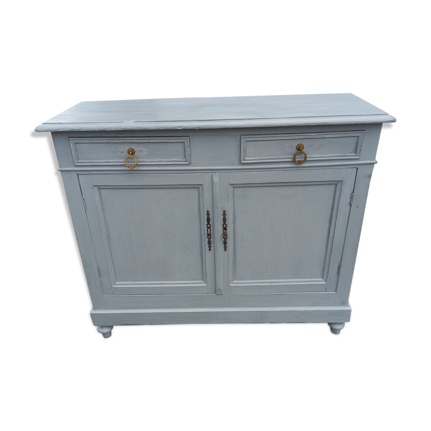 Parisian buffet old gray patina 2 doors 2 drawers
