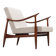 Sculptural Danish lounge chair in teak and fabric Denmark 1960