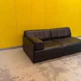 De Sede DS-76 Modular 2-Seater Sofa / Sofa Bed – Black Leather (1970s)