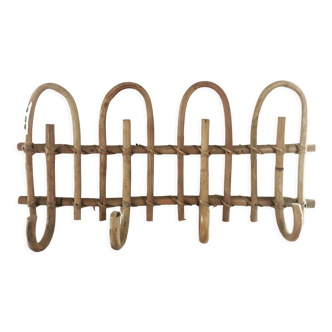 Rattan coat rack