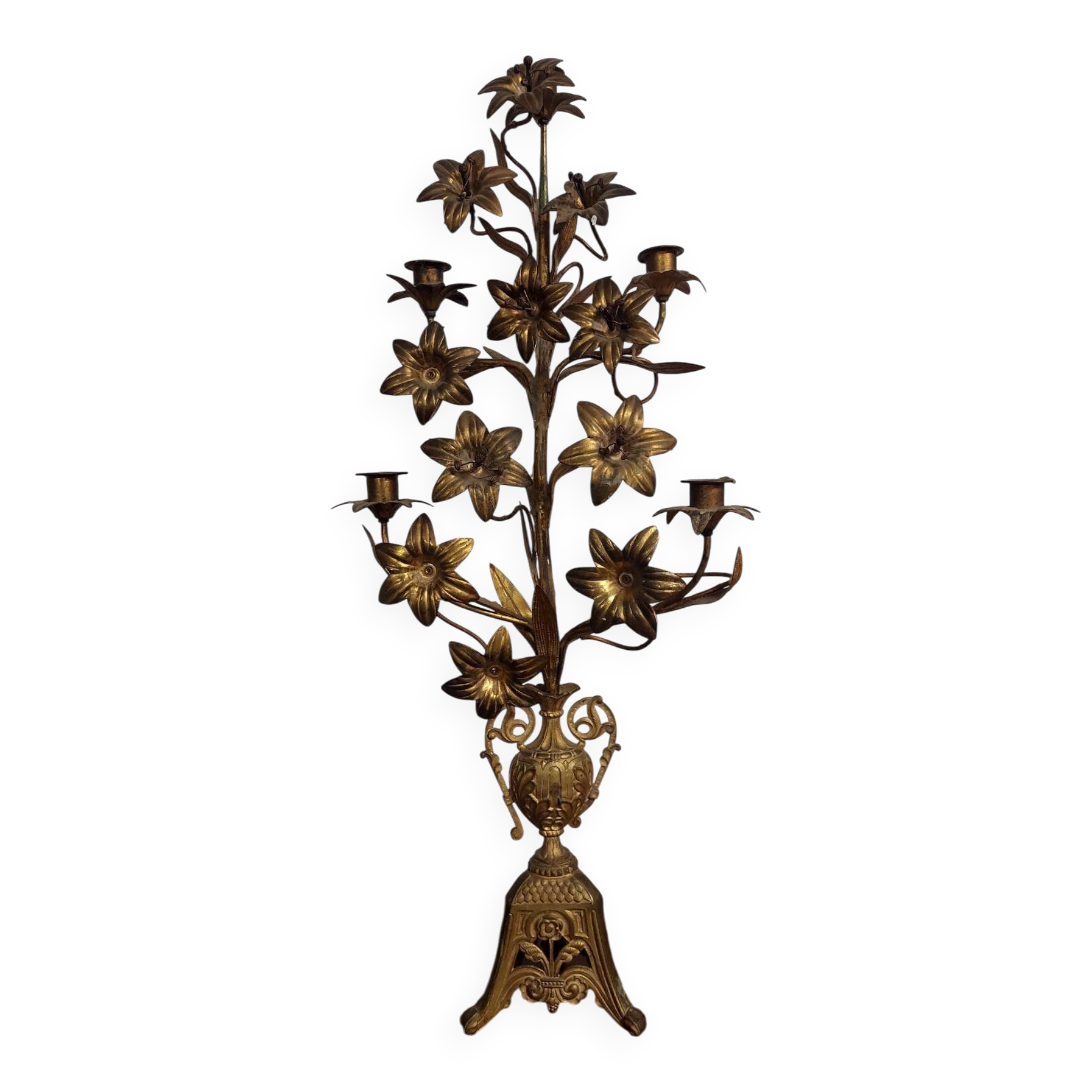 Gilded bronze candelabra, France, late 19th century