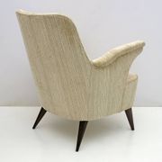Pair of Nino Zoncada armchairs in chenille velvet in Mid-Century Modern style by Cassina