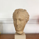 Head of a greek goddess in stone