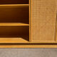 Buffet vintage en bois et cannage années 70