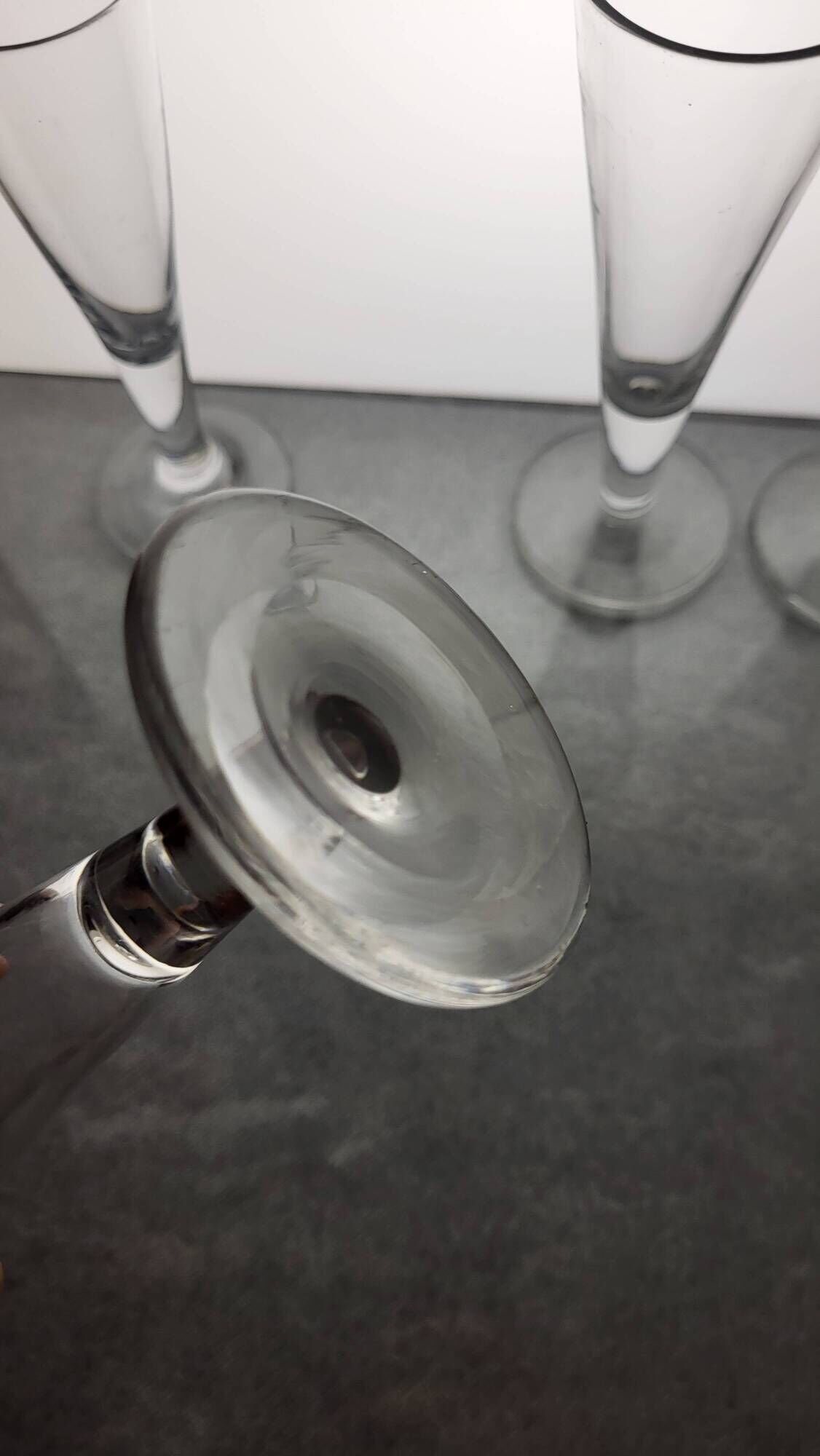 8 flûtes à champagne en cristal - XIXème