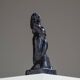 Sculpture de sirène en céramique bleue, 1920