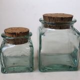Set of 5 jars glass and Cork. 1970